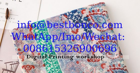 100% Spun polyester voile نسج البوليستر الفوال  DIGITAL printing 58"/60"