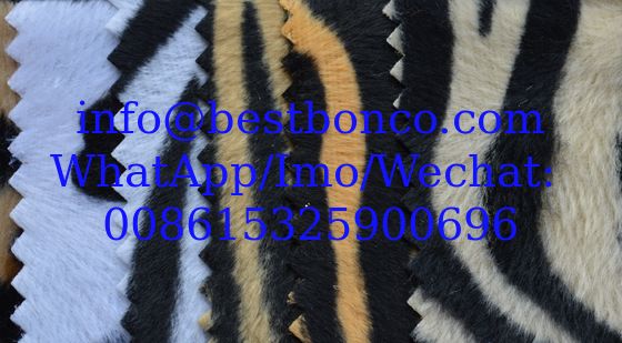 Tricot Velboa print flocking fabric zebra print plush flock fabric wholesale best quality