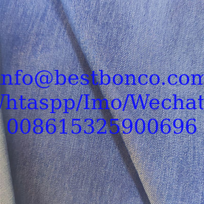 تقليد التوريد الفوري جينز Tencel، جينز غير مضطرب اللون، نسيج جينز رقيق للاستخدام مرة واحدة، مادة الملابس