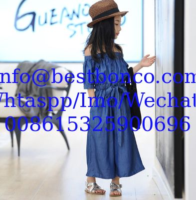 الصناعة المباشرة غير الغسيل اللون الجينز، الملابس الربيعية والصيفية للأطفال، النسيج غير الممتد للنساء، جينز تشبه tencel